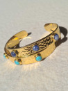 Pulsera de acero bañado oro con piedras naturales