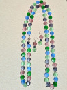 Long, flat, multicolored cat's eye collar