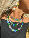 Long, flat, multicolored cat's eye collar