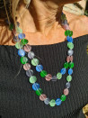 Long, flat, multicolored cat's eye collar