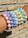 XL pastel-colored resin bead elastic bracelet