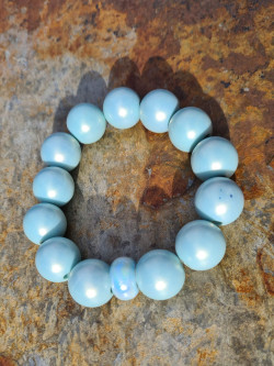 Pulsera elástica bolas resina XL colores pastel