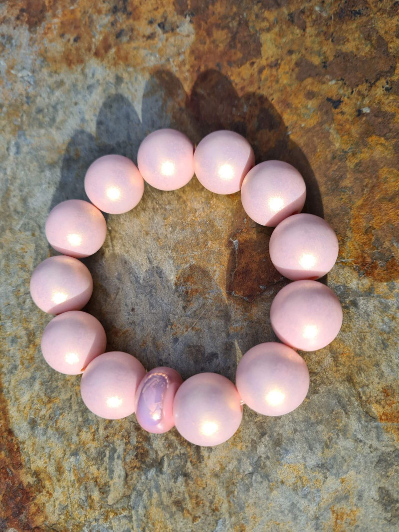 XL pastel-colored resin bead elastic bracelet