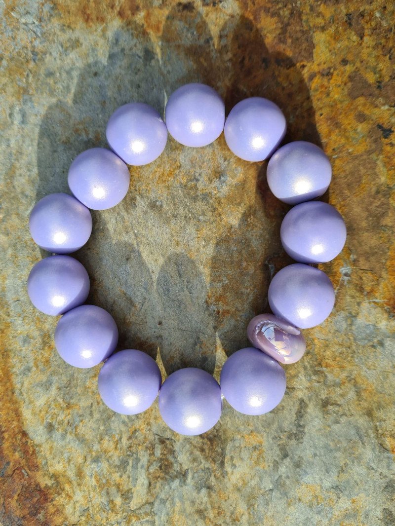 XL pastel-colored resin bead elastic bracelet