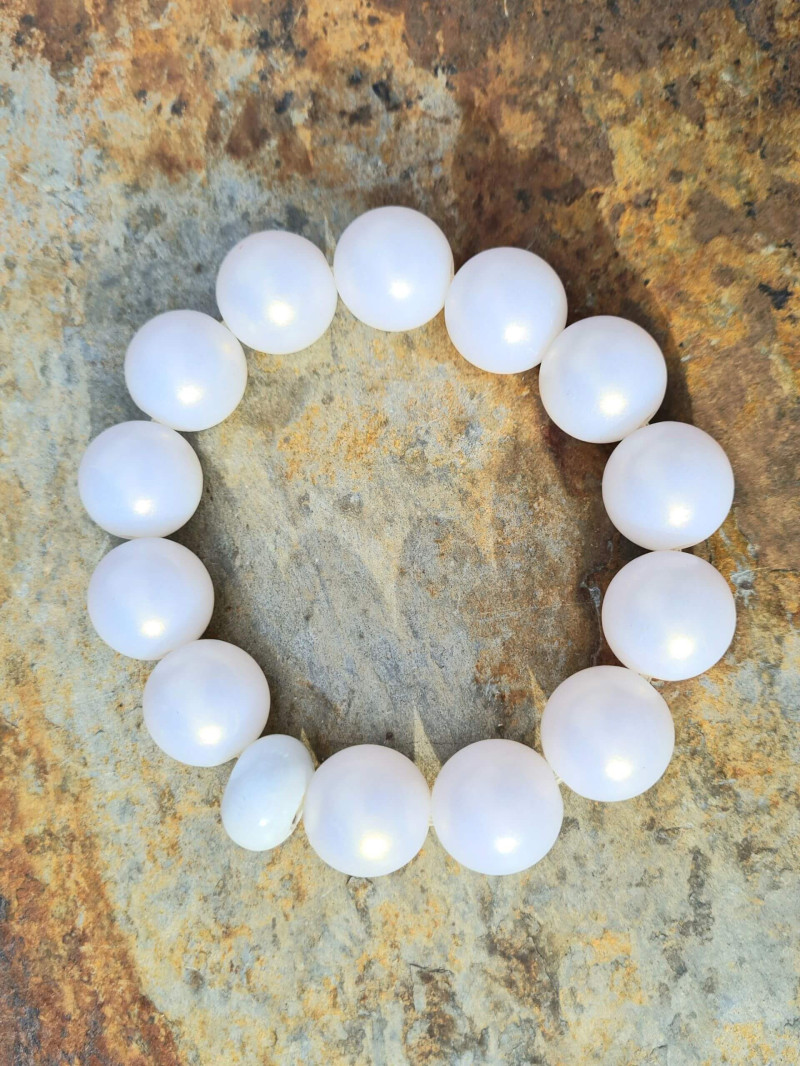 XL pastel-colored resin bead elastic bracelet