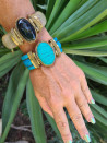 Rigid ethnic bracelets made of natural stones – Boho style