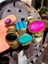 Rigid ethnic bracelets made of natural stones – Boho style