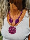 Choker made of natural stones, agates and purple jade