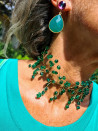 Choker de alambre y cristales checos verde