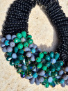 Choker made of Czech rock crystal in the shape of flowers
