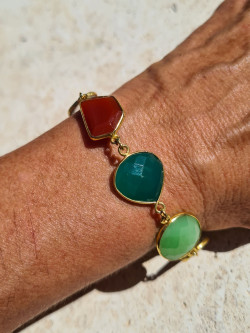 Pulsera de plata con minerales