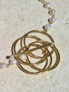 Baroque pearl choker with rosary chain and gold clasp