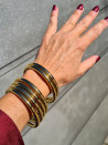 Pulsera rígida aro de acero bañado en oro
