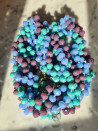 Short necklace with Czech crystals and abalone pendant – Unique piece