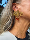 Pendientes dorados ramas con piedras naturales – Elegancia única