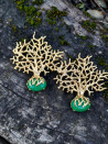 Pendientes dorados ramas con piedras naturales – Elegancia única