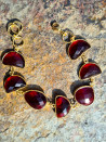 Gold-plated bronze bracelet with natural agates and quartz crystals