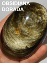 Pulsera elástica de obsidiana dorada con colgante de circonitas