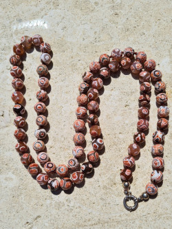 Collar largo de jaspe dragón tibetano | Joya artesanal exclusiva