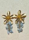 Pendientes flor bañados en oro con ágatas exclusivas