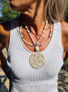 Collar largo de jaspe, hematites y jade blanco artesanal