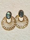 Gold earrings with labradorite and unique designs