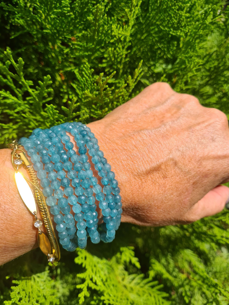 Pulseras elásticas de ágatas facetadas en varios colores