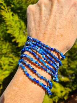 Pulseras elásticas de piedras semipreciosas de colores naturales