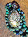 Necklace with a natural marine bolt pendant, elegant and exclusive