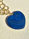 Gargantilla dorada con corazón de Ágata azul