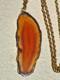 Long chain necklaces with natural stones