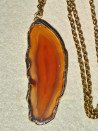 Long chain necklaces with natural stones