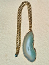 Long chain necklaces with natural stones