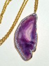 Collares largos de cadenas con piedras naturales