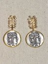 Roman-Inspired Earrings with Aged Coin Designs