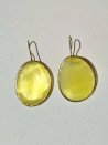 Gold-Tone Hook Earrings with Colourful Cat’s Eye Stones