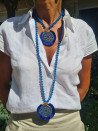 Czech Crystal and Agate Cord Necklace with Miyuki