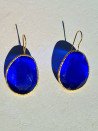 Pendientes dorados de ojo de gato de colores con gancho