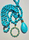 Howlite or Amethyst Cord Necklace with Statement Pendant