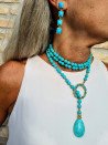 Howlite or Amethyst Cord Necklace with Statement Pendant