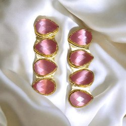 Pendientes dorados largos de cuatro lágrimas | Mar Carlero