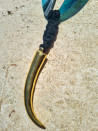 XL resin necklace with gold-plated bronze tusk