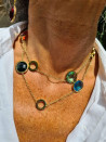 Gold chain with circles and round Czech crystals