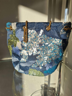 Bolso fiesta tela con bordada y lentejuelas