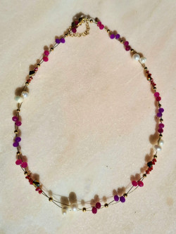 Collares corto de cristales de colores