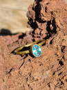 Anillos ajustables bañados en oro con cuarzo de colores