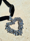 Velvet choker with crystal heart