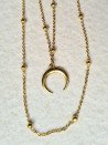 Double steel chain with half moon