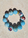 Pulseras elásticas con bolas de cerámica en colores vibrantes