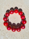 Elastic bracelets with ceramic beads in vibrant colors